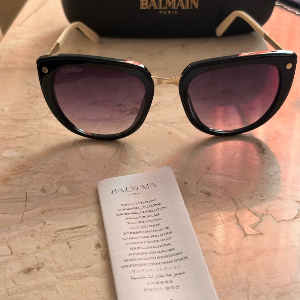 Balmain Black and Gold Sunglasses